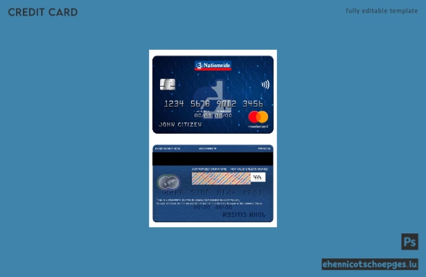 Beispielvorschau der Nationwide Bank Mastercard (Vereinigtes Königreich)
